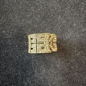 Heidi Daus Antique Bronze Look Ring with Swarovski Crystals Size 8